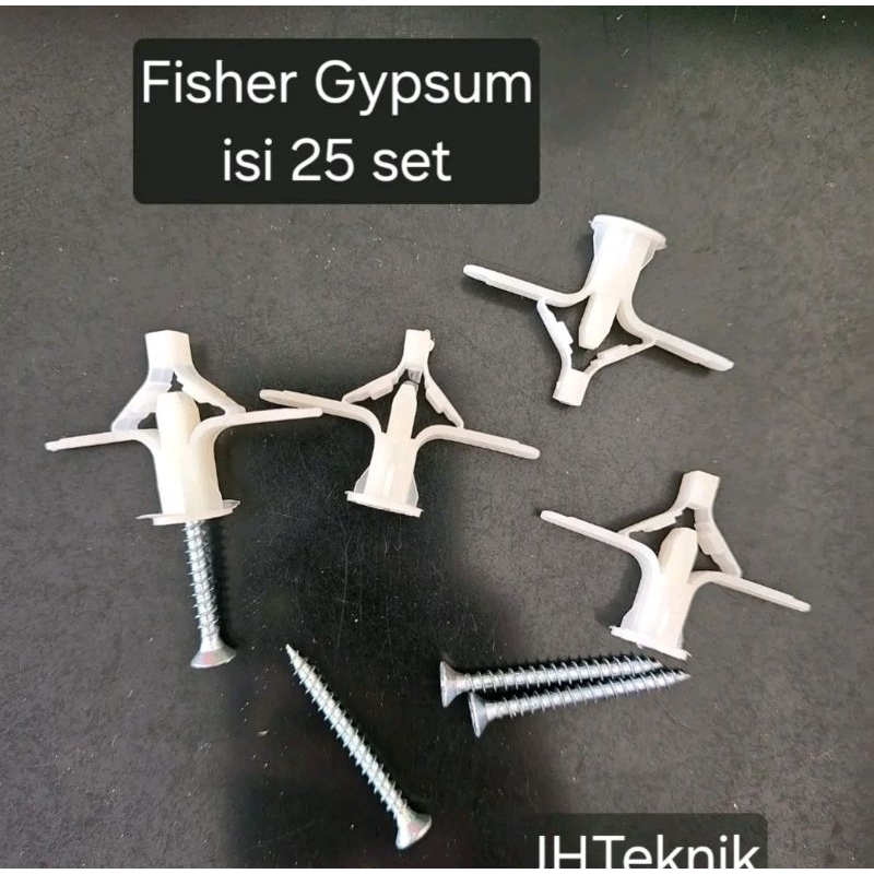 JHTeknik Fisher Gypsum Set/Fisher Gypsum 25 pcs/Fisher Gypsum +Sekrup/Fisher Gypsum/Fischer Gypsum