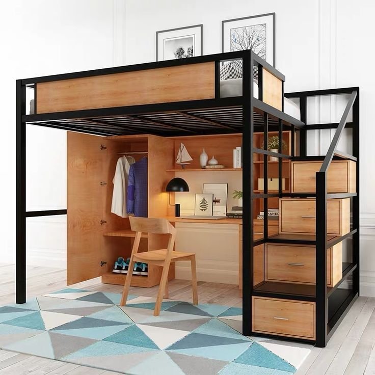 ranjang tingkat besi variasi set kamar ranjang mezzanine/kostum l0057