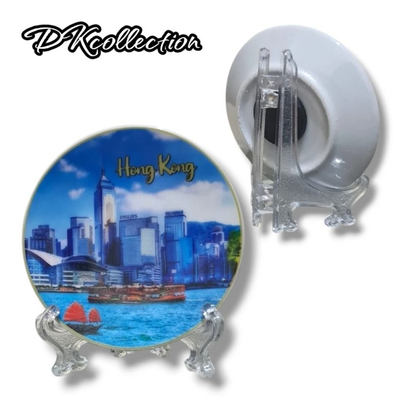 pajangan piring mini hongkong souvenir piring pajangan macau mini