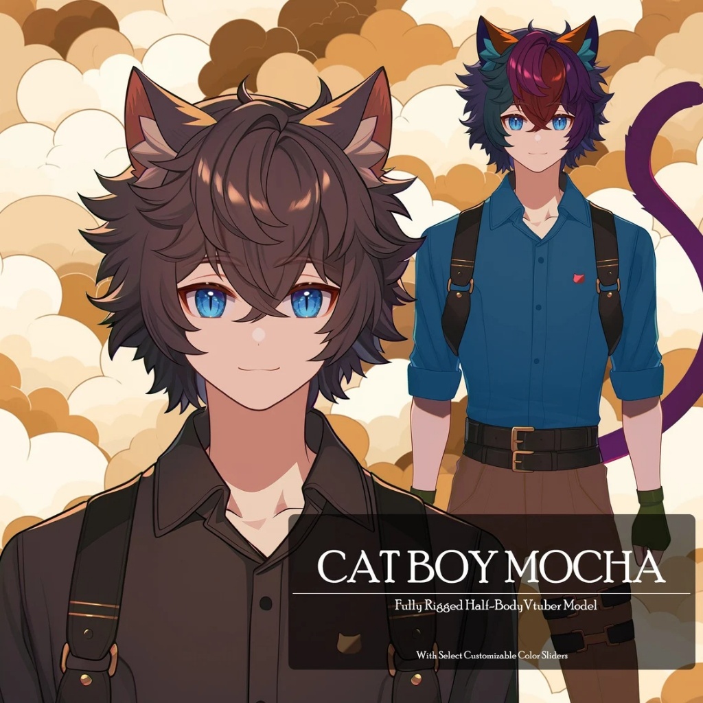 Vtuber / Live2d (Premade & Siap Pakai) - Cat Boy Mocha