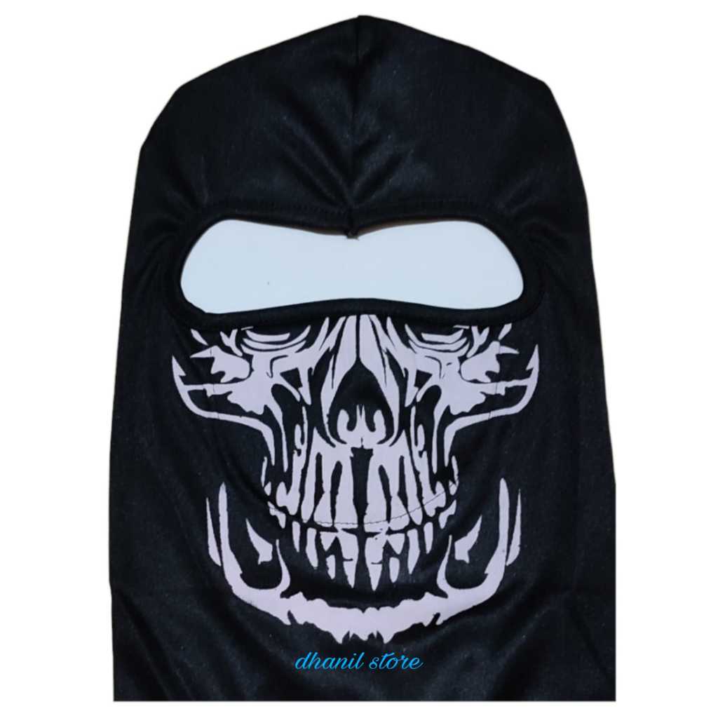 Masker Motor Full Face / Masker Ninja Motif Tengkorak / Masker Berkendara