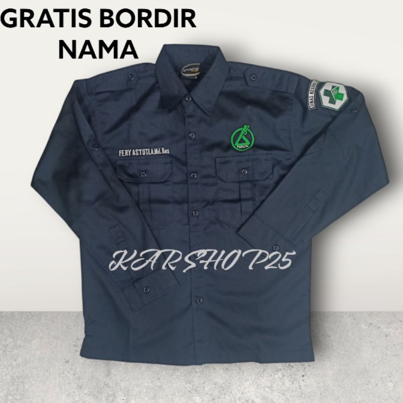 KEMEJA PATELKI LENGAN PANJANG TERBARU ATASAN BAJU PATELKI BIG SIZE KEMEJA PATELKI KEMEJA PUSKESMAS L