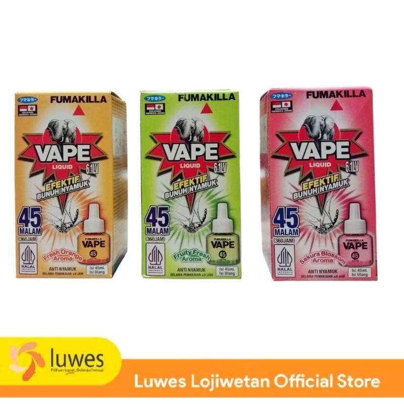Fumakilla Vape Refill 45 malam obat nyamuk elektrik