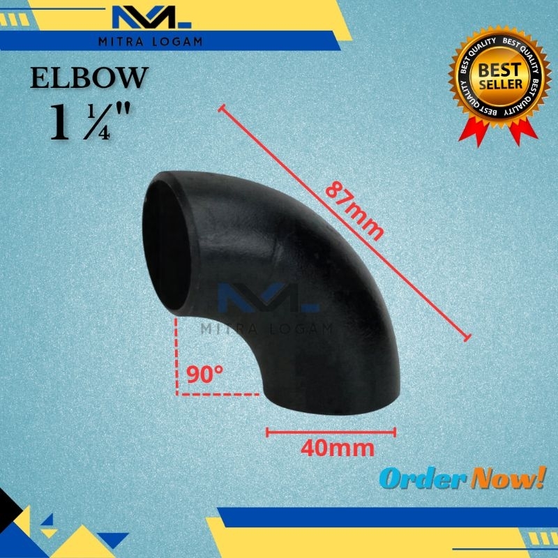ELBOW PIPA BESI 1 1/4 INCHI | ELBOW PIPA 1¼" TEBAL 2MM