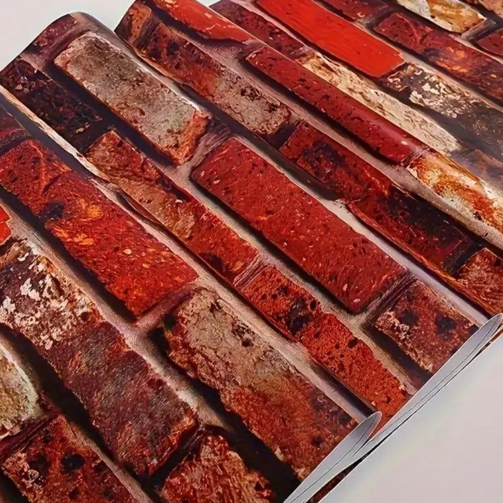 WALLPAPER STIKER DINDING BATA GOSONG MERAH HITAM