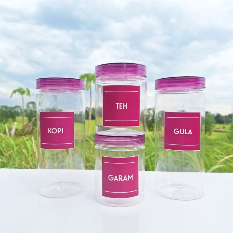 Toples Bumbu Dapur Warna Ungu Lavender Bahan Plastik Kitchenware Gratis Label Anti Air