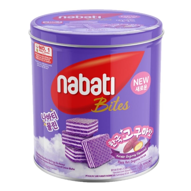 

Nabati wafer rasa Korean goguma kemasan kaleng 287 gram