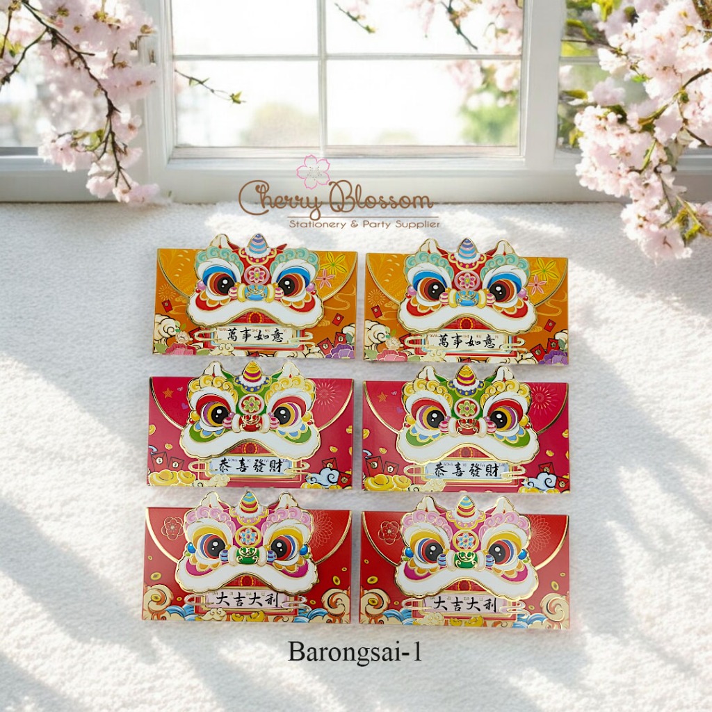 

[ Isi 6 pcs ] Angpao Imlek Barongsai 2025 panjang