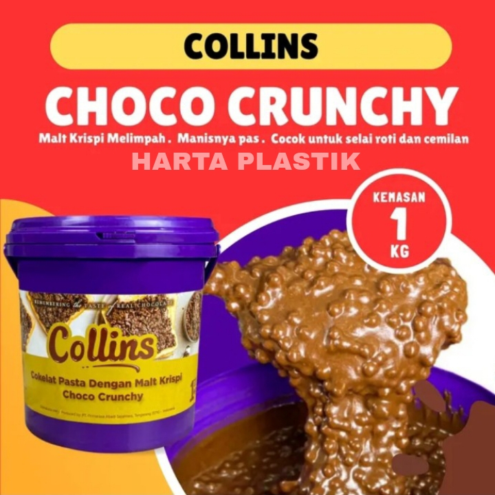 

Collins Choco Crunchy - 1 Kg / Selai Donat / Toping Roti / Coklat Viral / Collins Dip Glaze