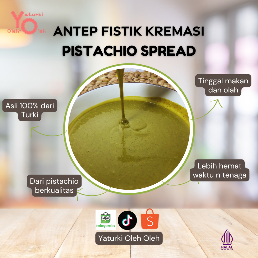 

QH Pistachio Spread, Asli dari 100% Pistachio Dari Turki