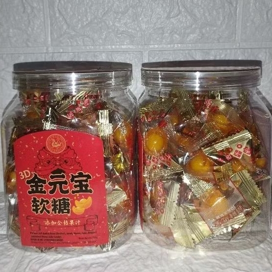 

chen liang ji Permen Jelly aneka rasa bentuk yuan bao / yen po toples 198gr / liang boo