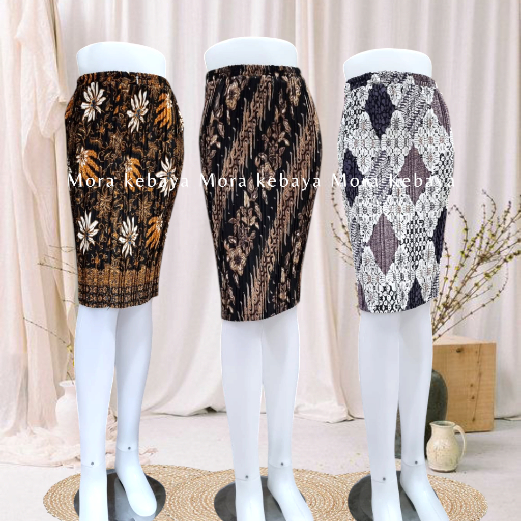 (COD) Plisket Batik pendek_Rok kebaya batik _ bawahan kebaya _ rok plisket kebaya pendek