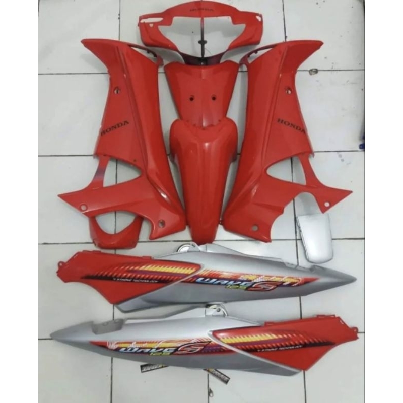 Cover body halus full set supra wave merah silver honda supra 125 old wave thailand