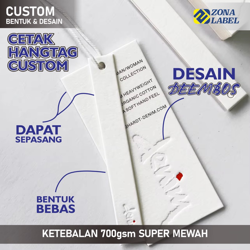 

Custom Hang Tag Deembos | Hangtag Custom | Custom Hangtag Label 2 Sisi