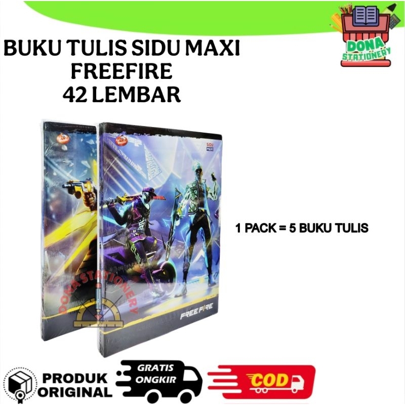 

HJK [ Pack ] BUKU TULIS SIDU MAXI FF BOBOIBOY 42 LEMBAR ISI 5 BUKU