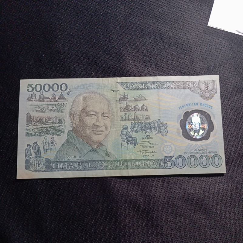 UANG KUNO 50000 SOEHARTO POLIMER PERNAH PAKAI