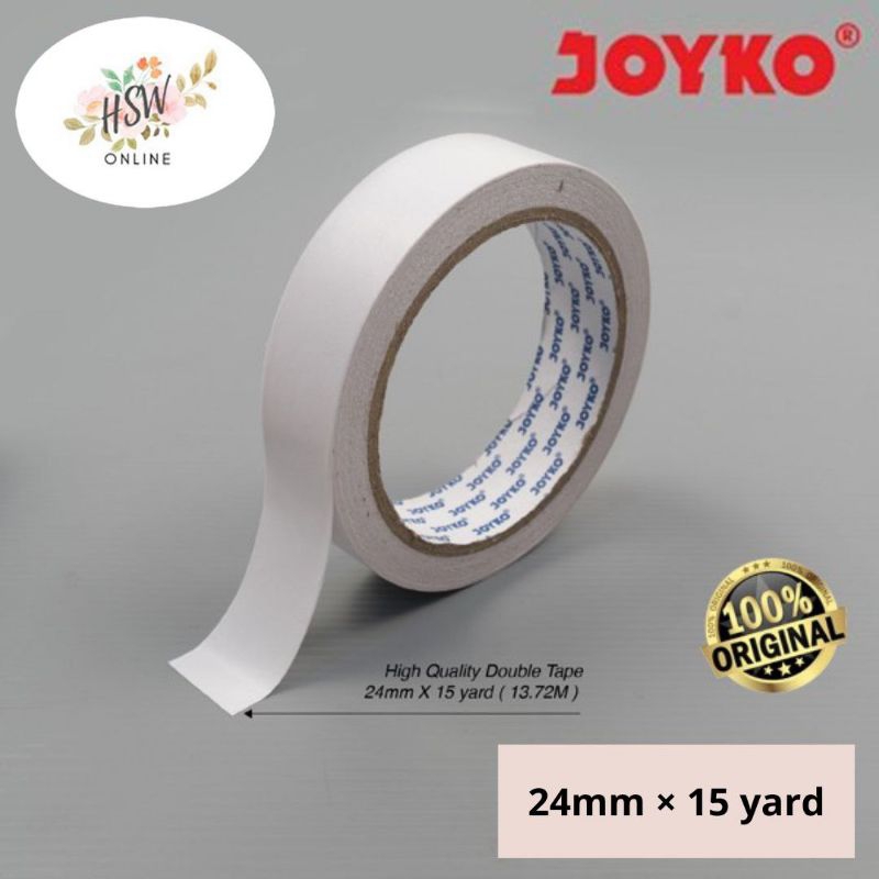 

Double Tape Putih Dobel Tip 6mm 12mm 24mm Joyko 1/4inch 1/2inch 1inch