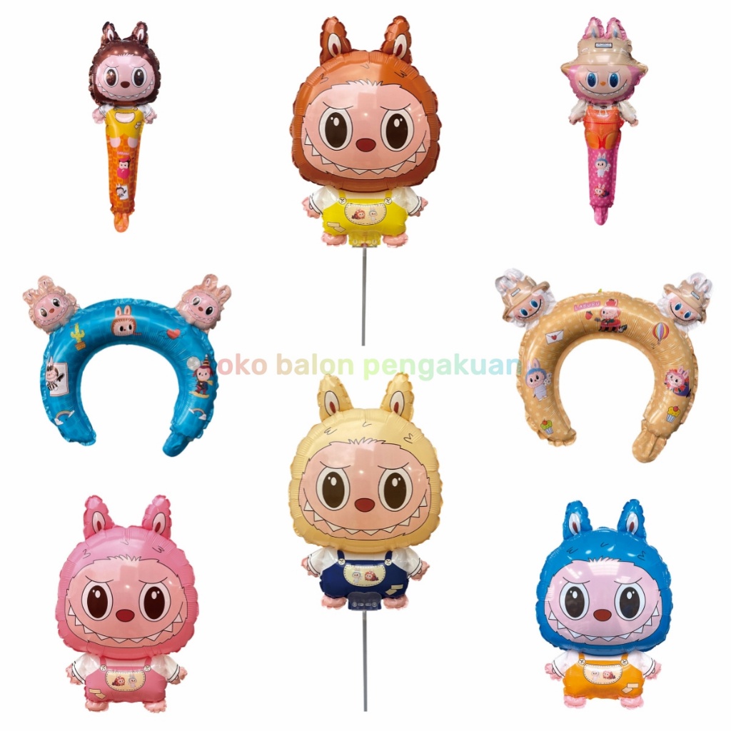 Balon labubu bando/balon labubu jumbo/labubu tongkat