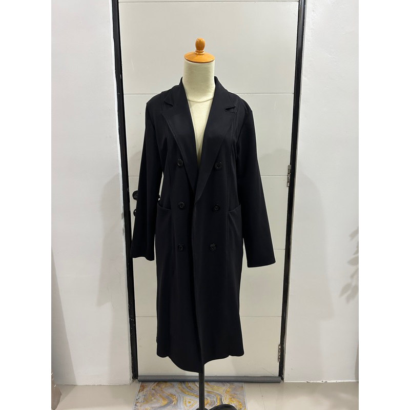 Preloved Lyla Long Blazer Coat black