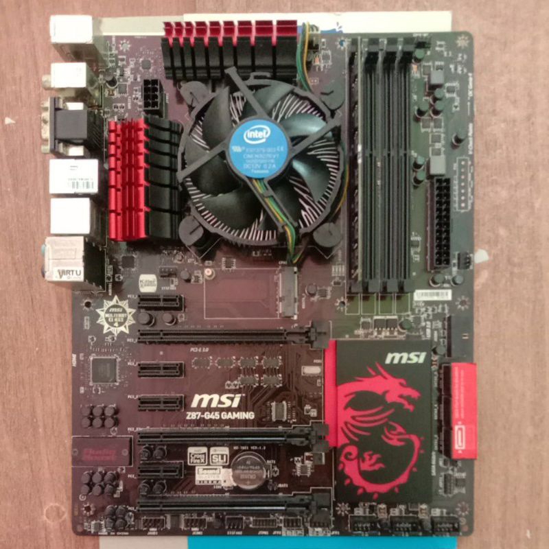 Motherboard MSI Z87 G45 Gaming+processor g3258+fan