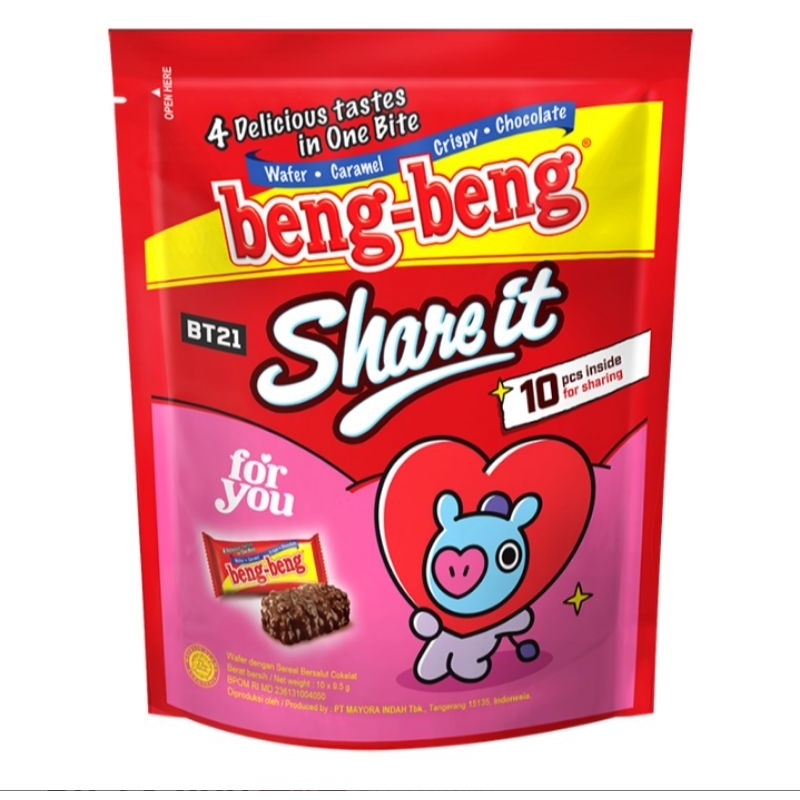 

Beng-beng share it wafer rice crispy rasa cokelat isi 10 pcs @9,5 gram