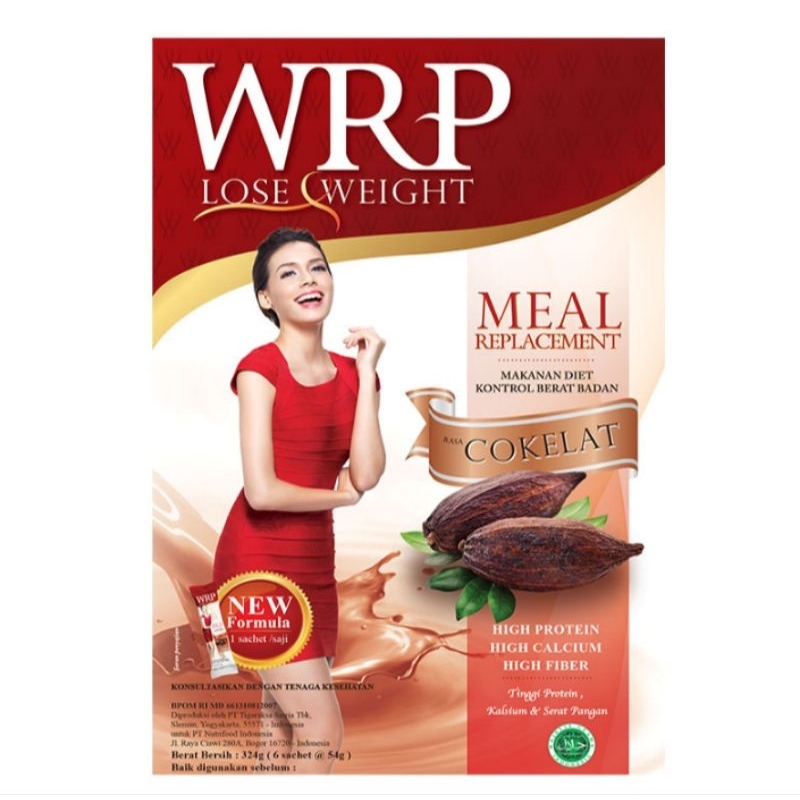 

WRP Lose weight meal replacement susu bubuk rasa cokelat 324 gram