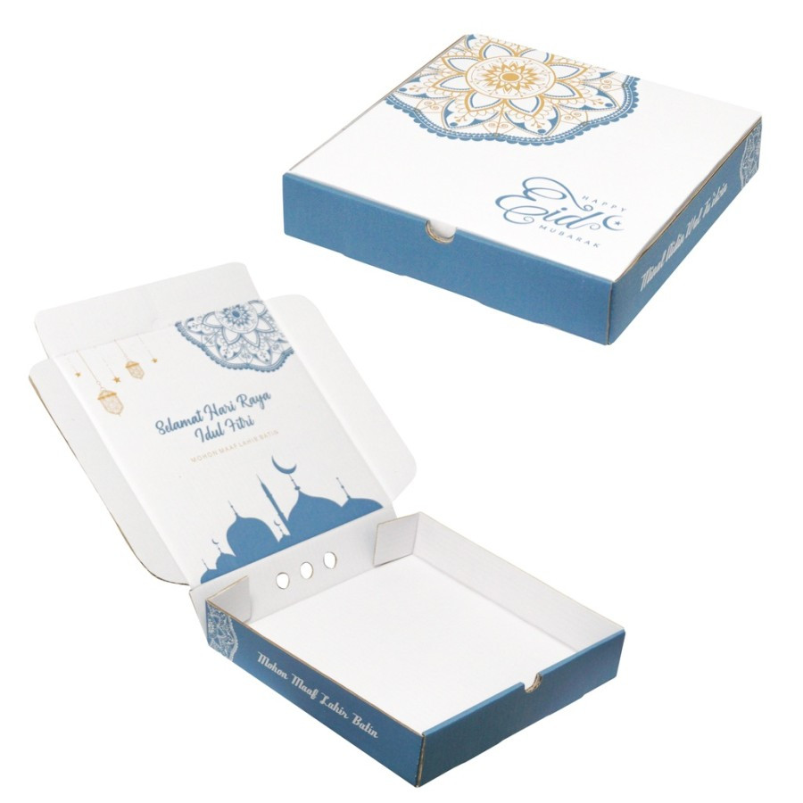 

(5pcs) Dus Kotak Lebaran 25x25x5cm Kemasan Toples 250gr Isi 4 Box Kado Idul Fitri