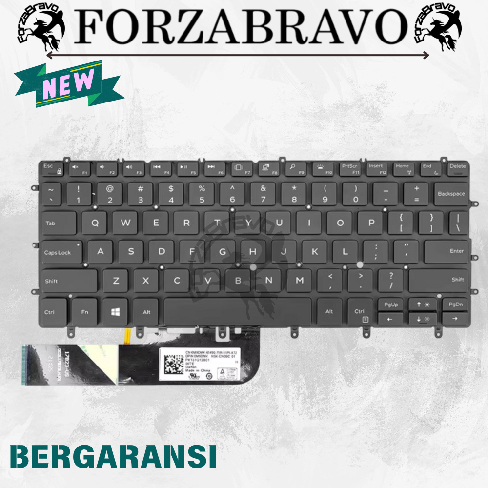 Keyboard Laptop Dell XPS 13 9380 9370 9305 7390 Series Laptop, Dell XPS 13 9380 9370 9305 Black - Ba