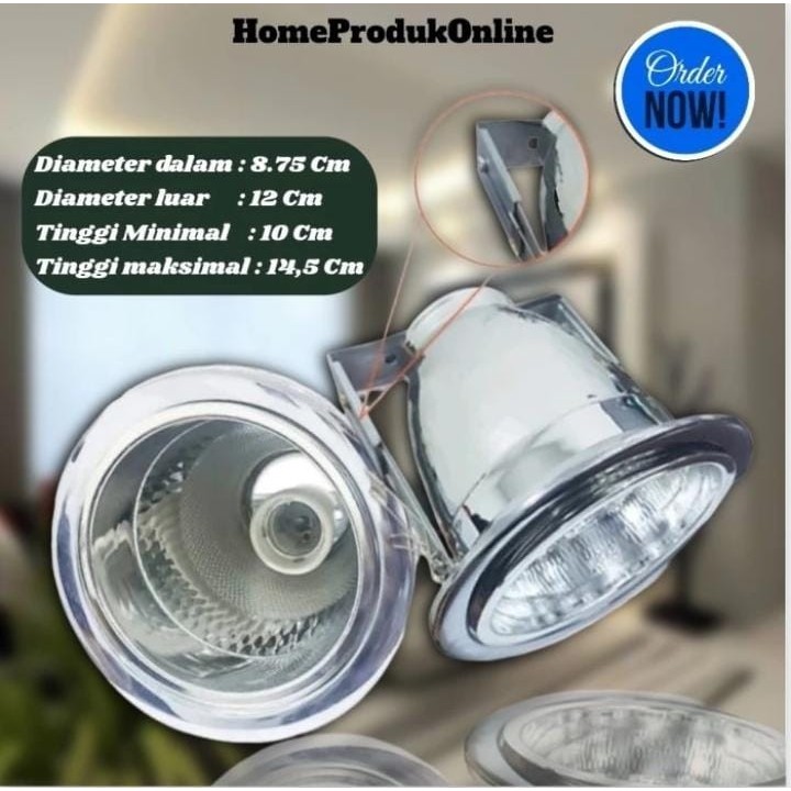 Kap Lampu Fitting Lampu Downlight LED Plafon Rumah Cantik Ukuran Besar 5 Inch Inchi Inci / Kap Tempa