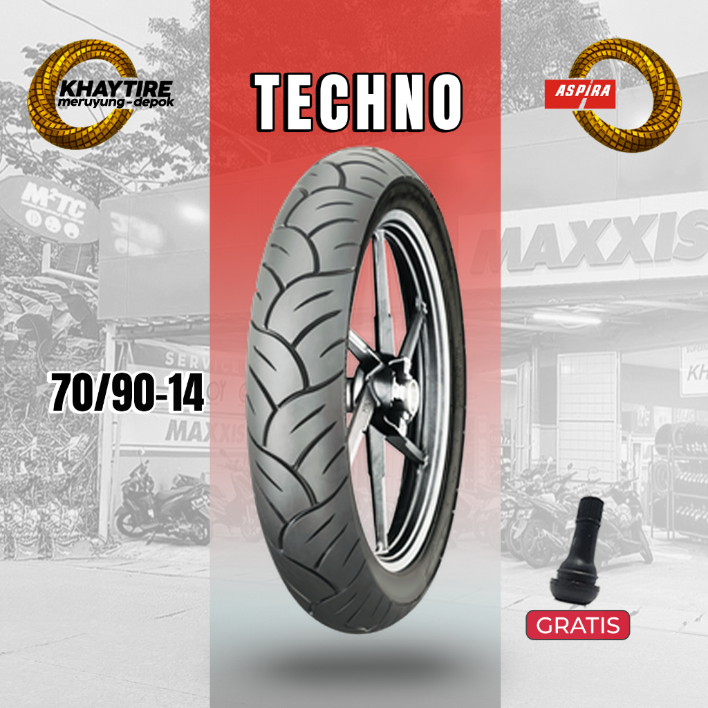 Ban Motor Matic ASPIRA MAXIO TECHNO 70/90 Ring 14 Tubeless