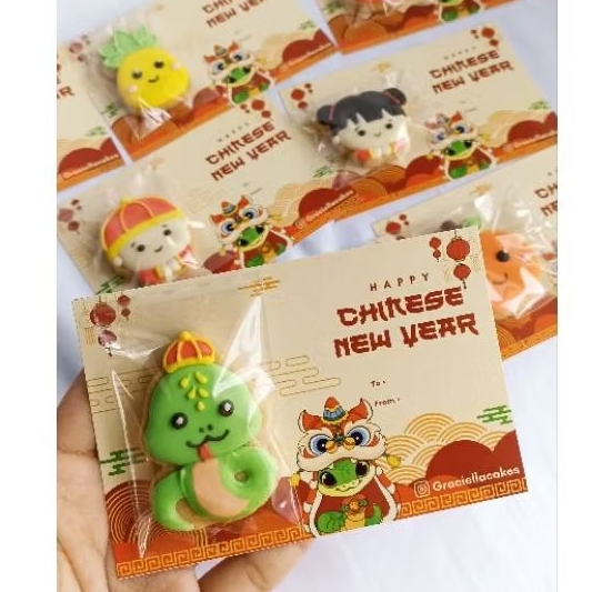 

CNY sugar cookies card - Imlek cookies hias - year of snake