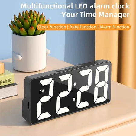 JAM MEJA LED DIGITAL PREMIUM ALARM DESKTOP CLOCK USB BATERAI JAM MEJA PERSEGI PANJANG JAM VIRAL JAM 