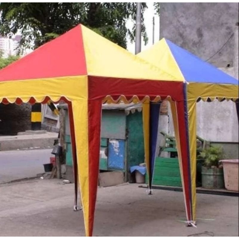 Tenda Cafe 2X2 / Tenda Kerucut 2X2 / Piramid Tanpa Rangka (Hanya Atap Saja)