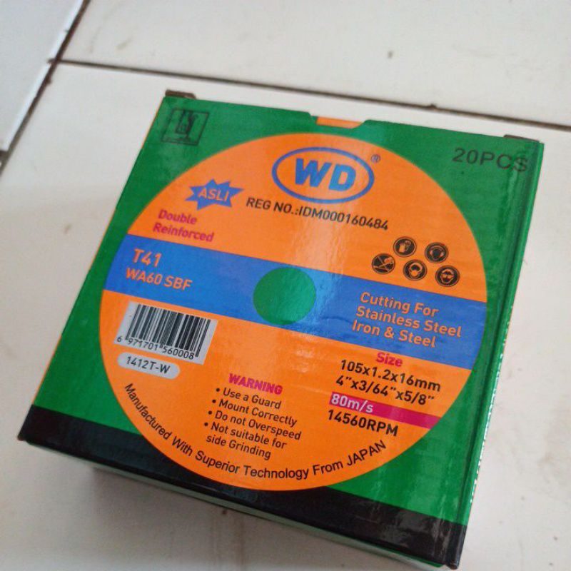 WD potong mata gerinda potong besi 1 dus 20pcs