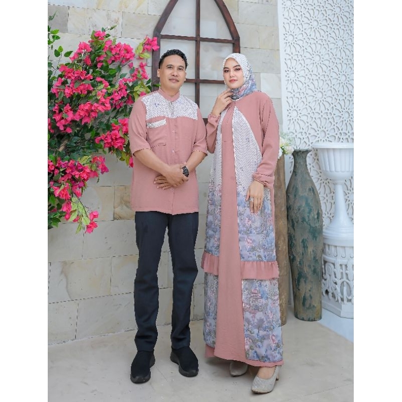 Amanda couple gamis free hijab