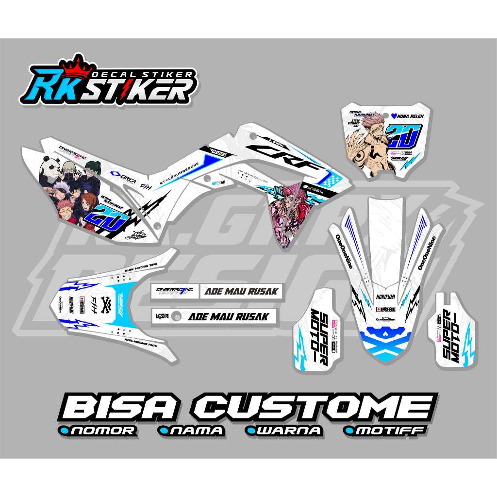 DECAL STIKER CRF 150 L - DTRACKER - GORDONS - KLX BF -WR - PREMIUM FULLBODY CUSTOM DESAIN MOTIF ANIM