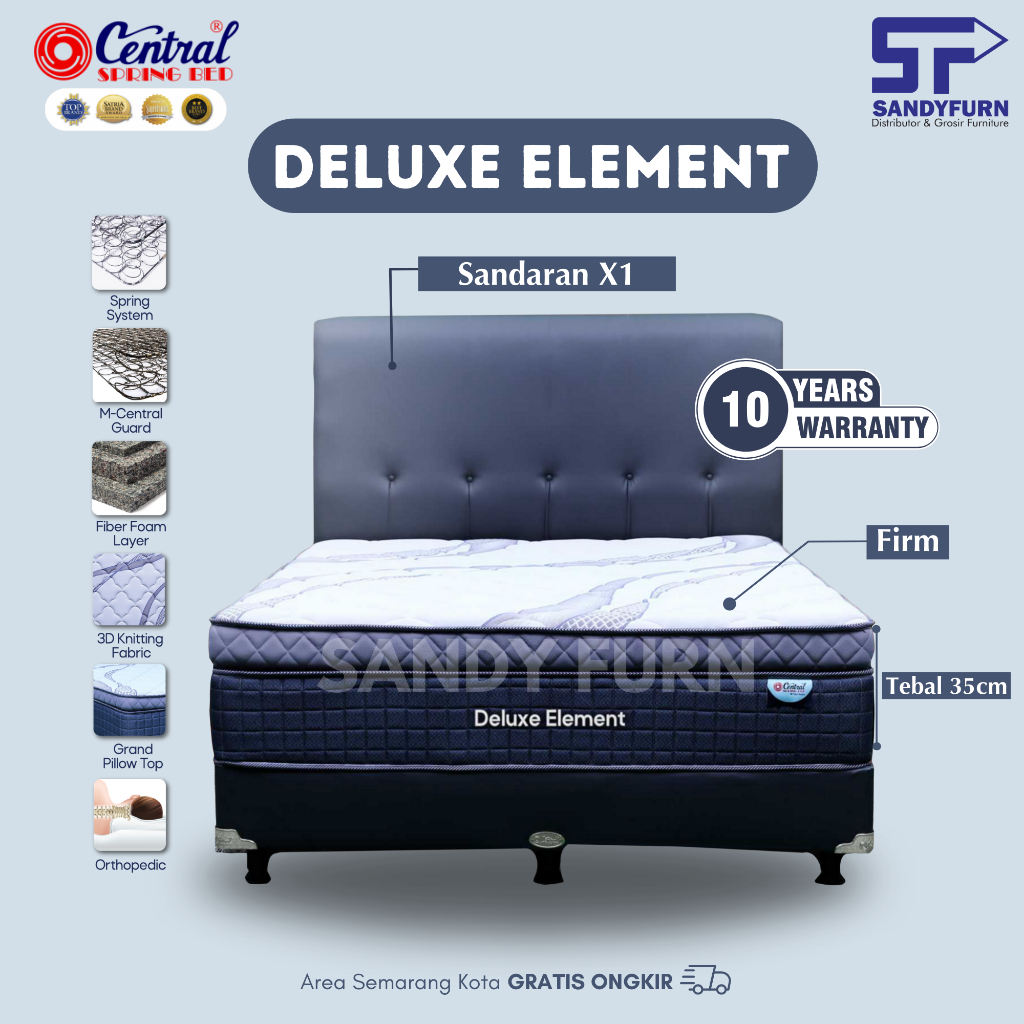 CENTRAL Spring Bed - Deluxe Element - Kasur dan Sandaran