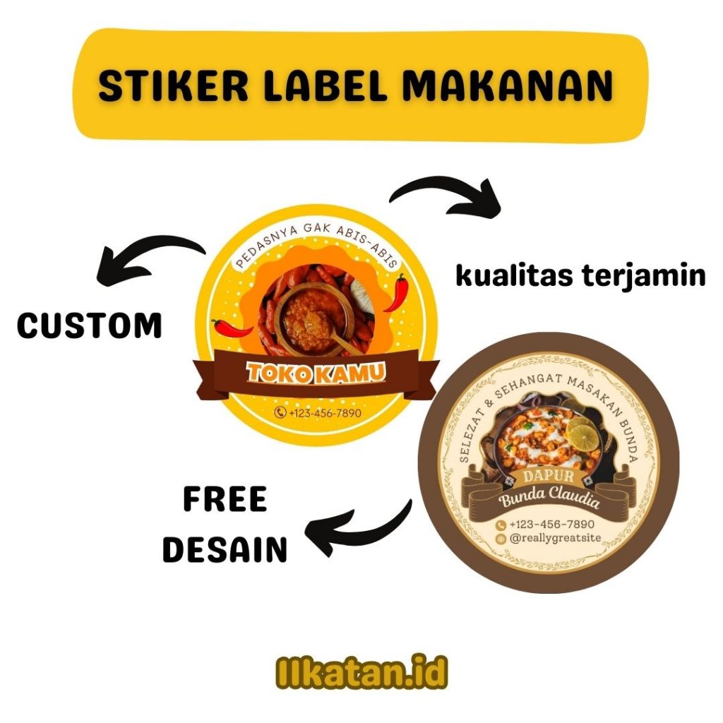 

Stiker Label Makanan Custom Free Desain/Label Kemasan/Stiker Label Makanan Bulat