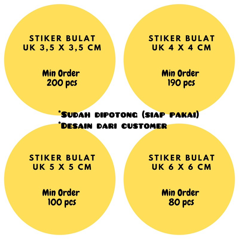

Kikiesproject - STIKER BULAT CUSTOME PREMIUM (Label Kemasan/Label Dos/Label Makanan) Sudah Dipotong