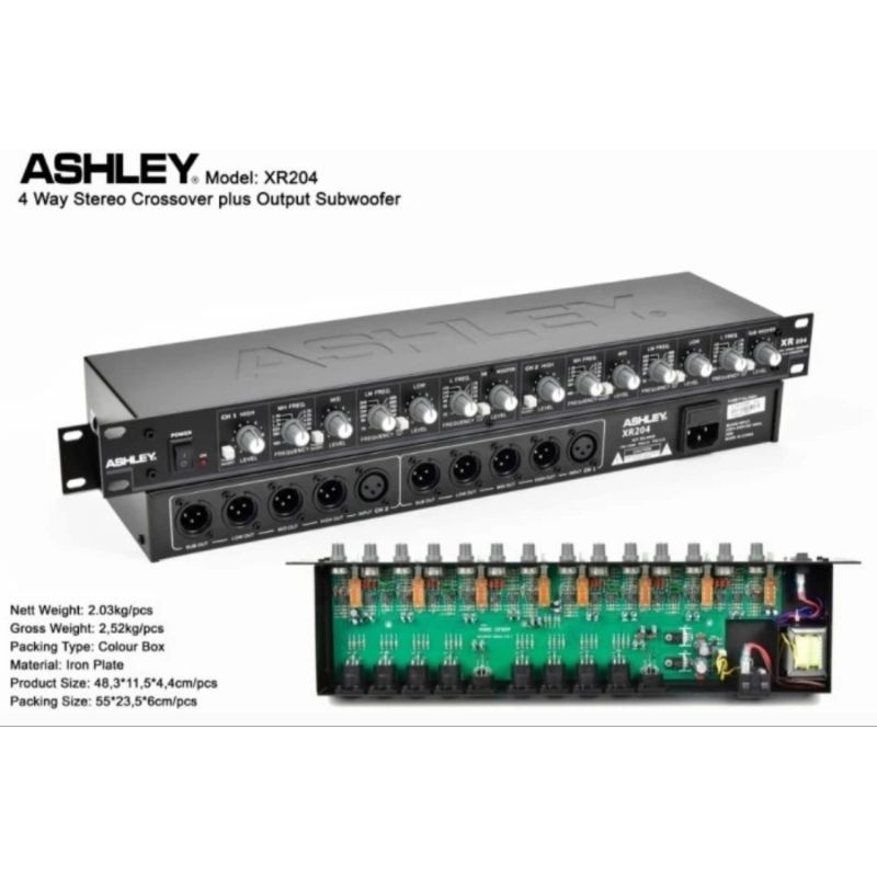 CROSSOVER ASHLEY XR204 4WAY Stereo Plus Output SUBWOOFER