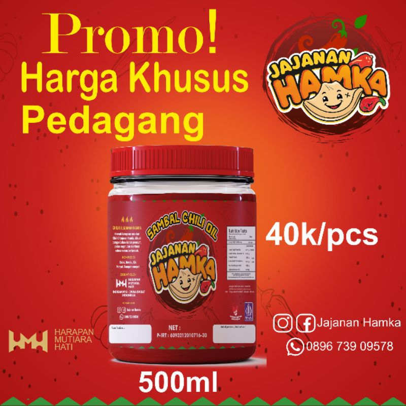 

Sambal Chili Oil Jajanan Hamka ukuran 500ml - (Cocok untuk pedagang)