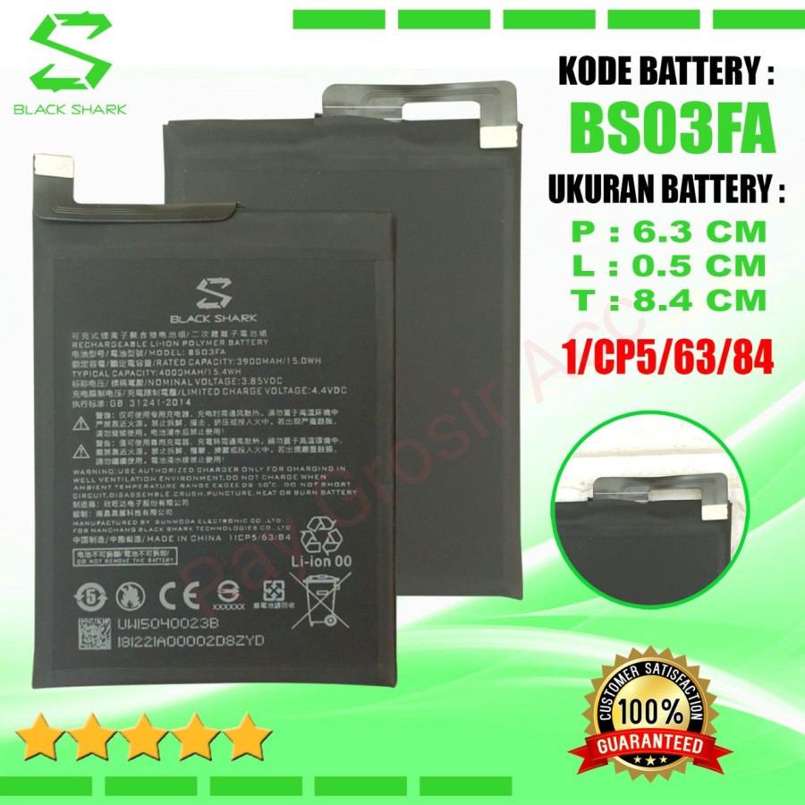 Baterai Original Xiaomi Black Shark 2 SKW-A0 Black Shark 2 pro Blackshark BS03FA