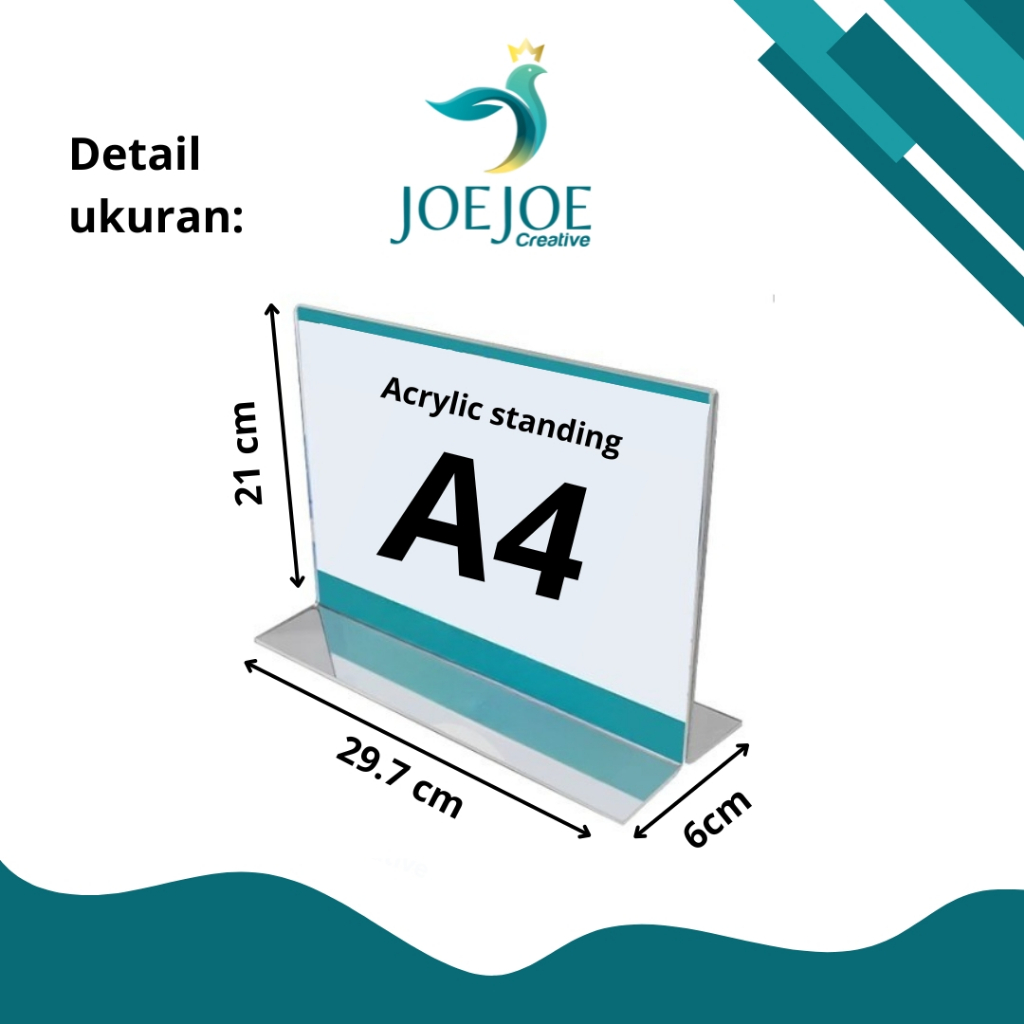 

TEMPAT BROSUR/ ACRYLIC STANDING UKURAN A4 LANSCAPE