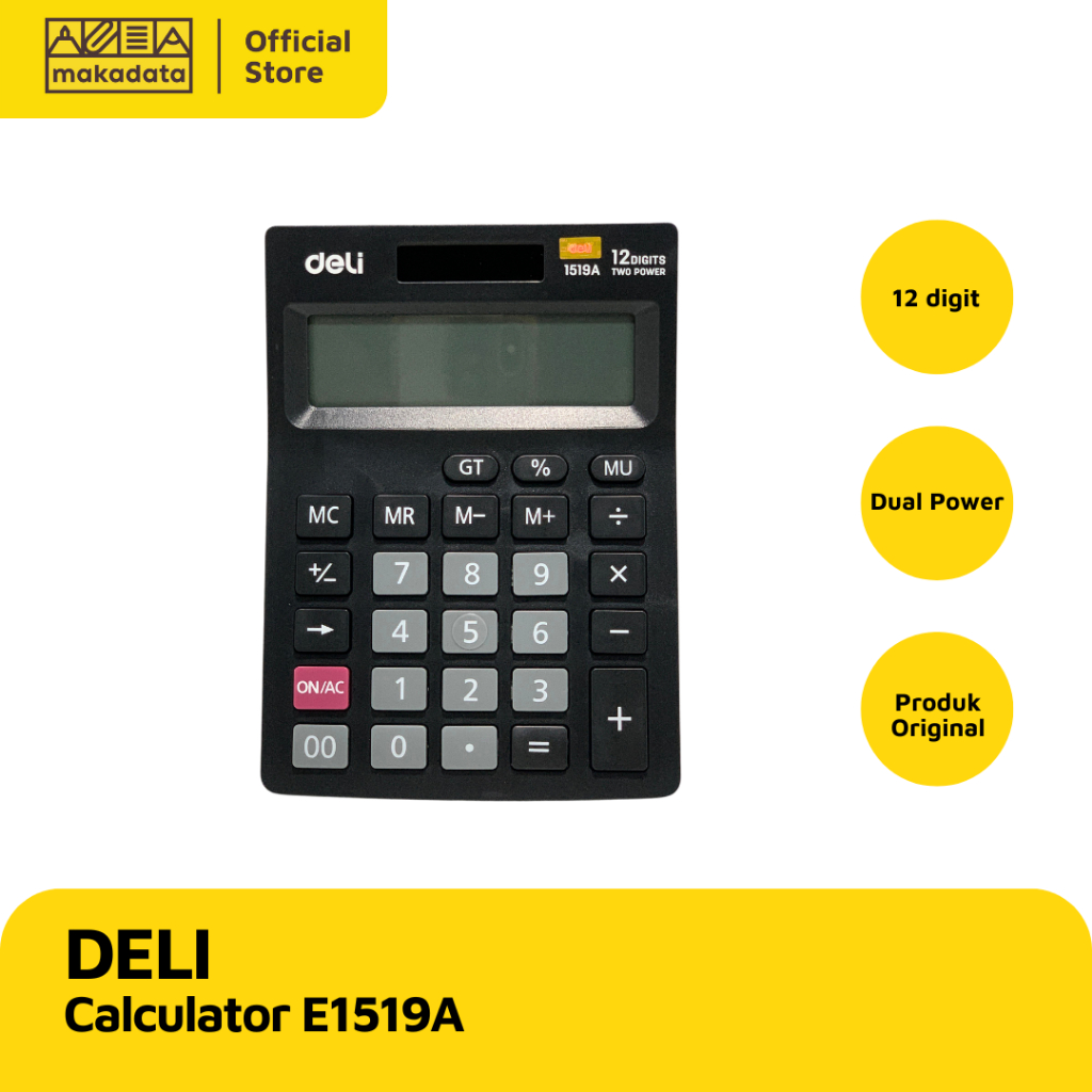 

DELI CALCULATOR | KALKULATOR E1519A BLACK MURAH