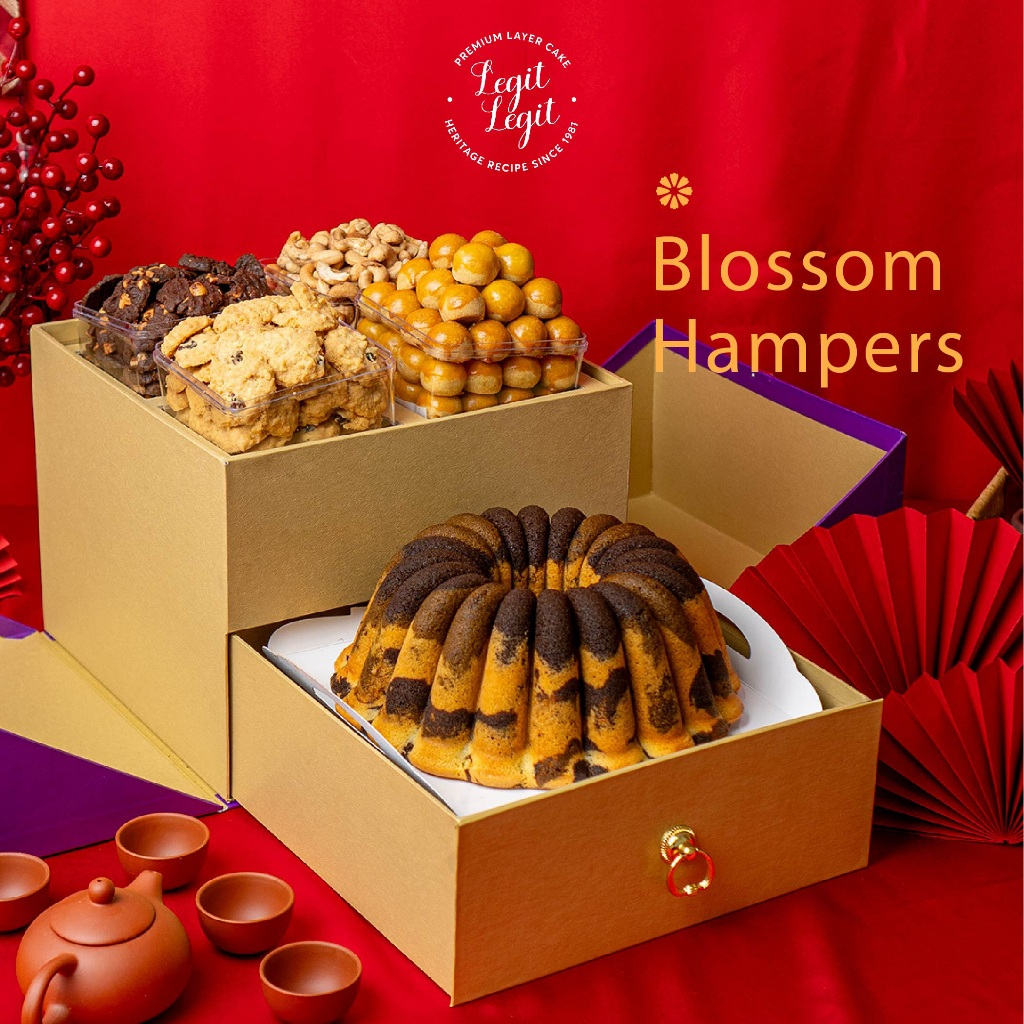 

Legit Legit Blossom Hampers - Chinese New Year Hampers | Lunar New Year Hampers | Hampers Imlek | Parcel Imlek | Hadiah Imlek | Paket Kue