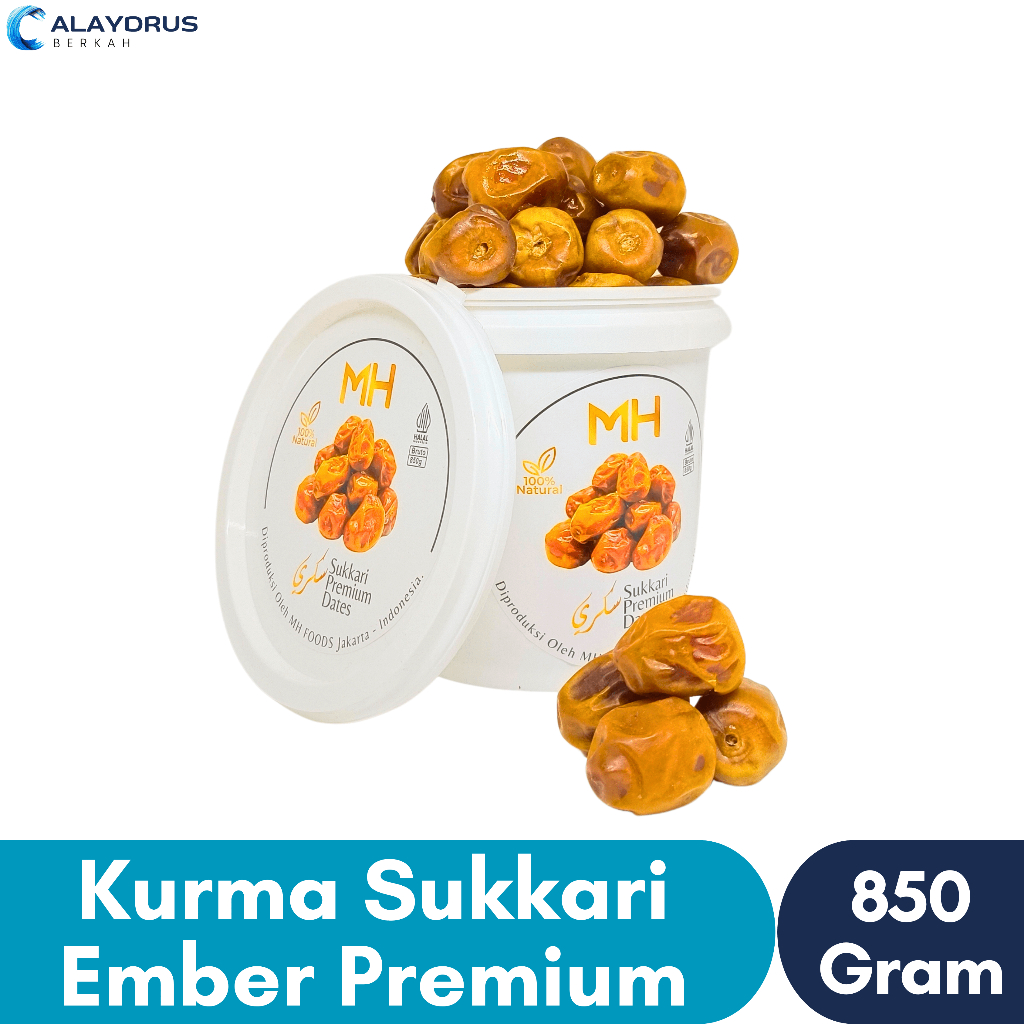 

Kurma Sukari Ember 850 Gram al qassim Grade A Premium | Kurma Sukkari Madu Oleh Oleh Haji dan Umroh