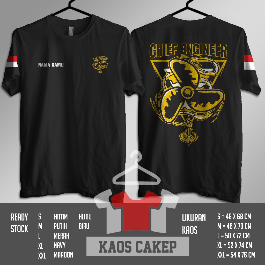 Kaos Chief Engineering Baling Baling Kapal Jangkar Pelaut Gratis Nama Kamu Baju Distro