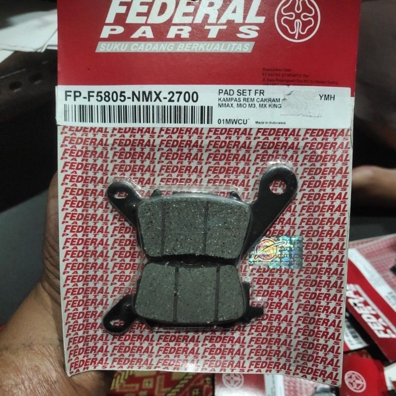 DISCPAD KAMPAS REM FEDERAL PARTS CAKRAM DEPAN MIO M3 MX KING, NMAX
