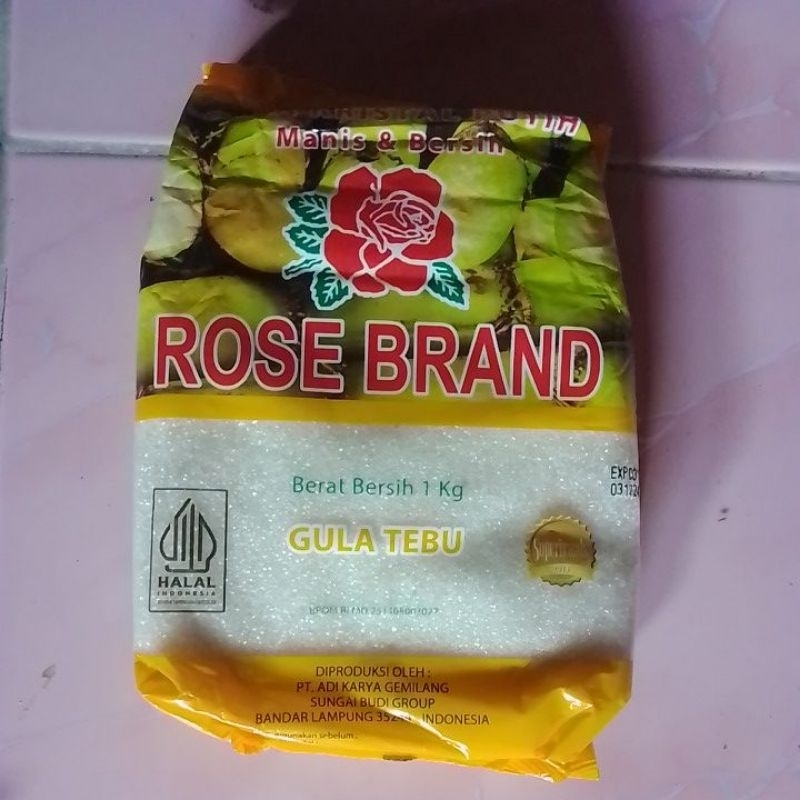 

rose brand gula pasir 1kg (dikirim random hijau atau kuning)