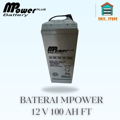 BATERAI MPOWER 12V 100AH FT 120 -12G - AKI KERING ACCU VRLA MPOWER 12V 100AH FT